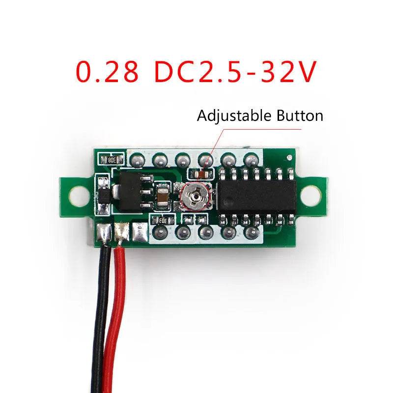 0.28 Ultra-small DC Voltmeter Digital LED Display Adjustable - Velora