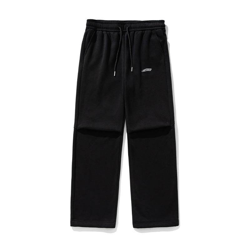 Split Pleated Design Casual Pants Autumn And Winter Embroidery - Velora