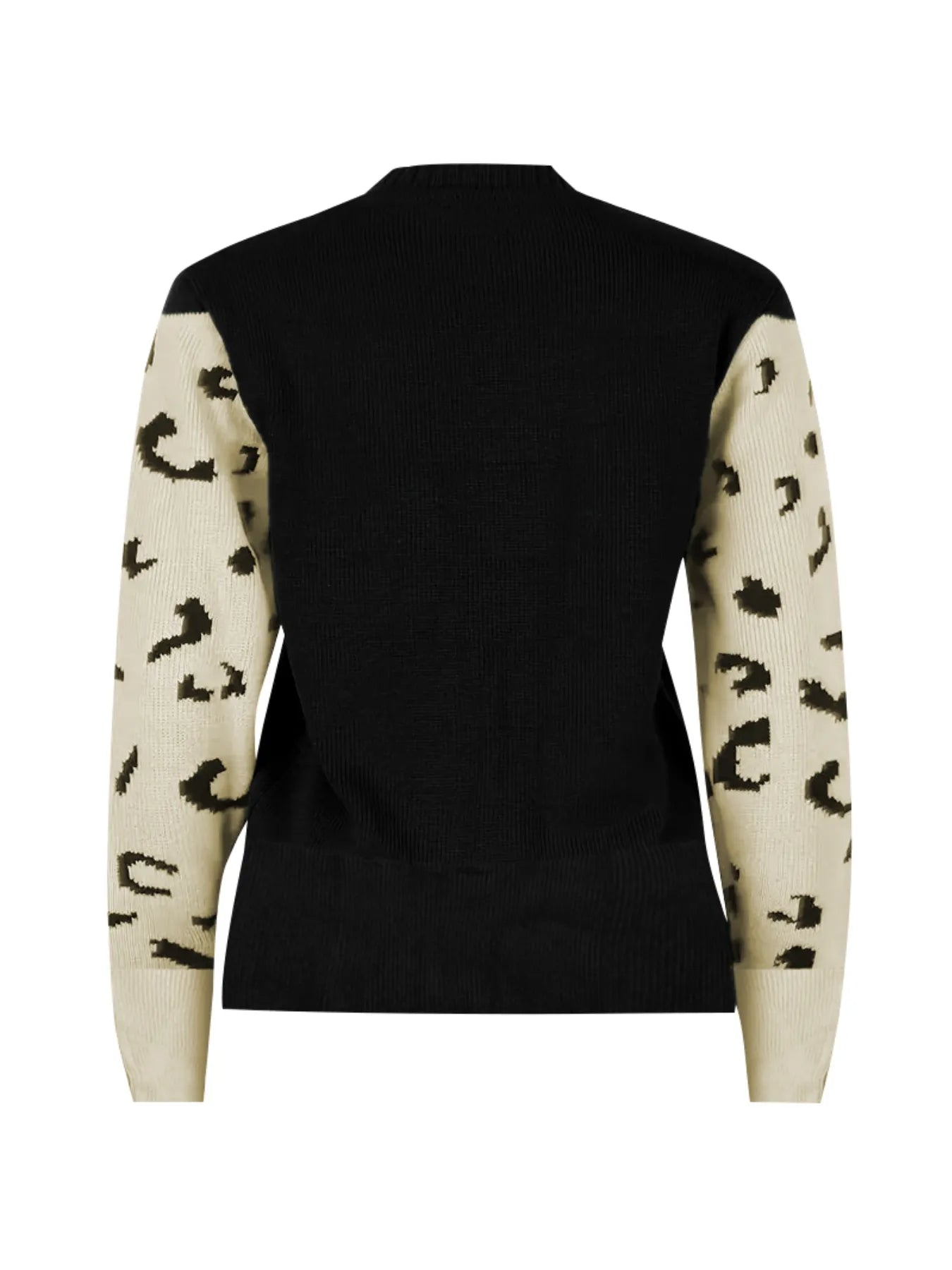 Leopard Round Neck Sweater - Velora
