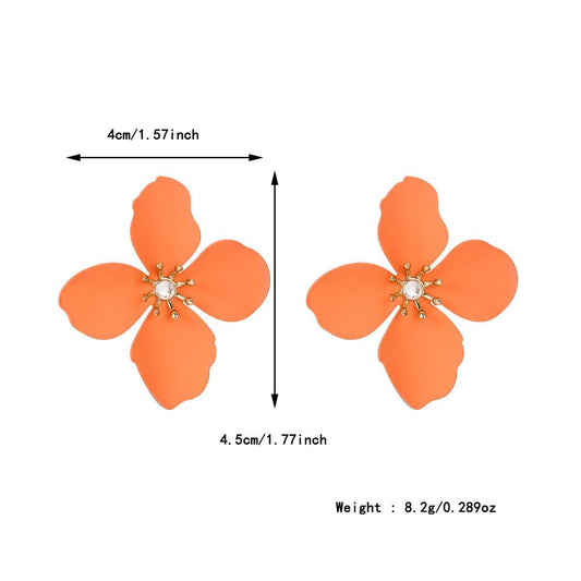 Colorful Flower Stud Earrings European And American Summer High Sense - Velora