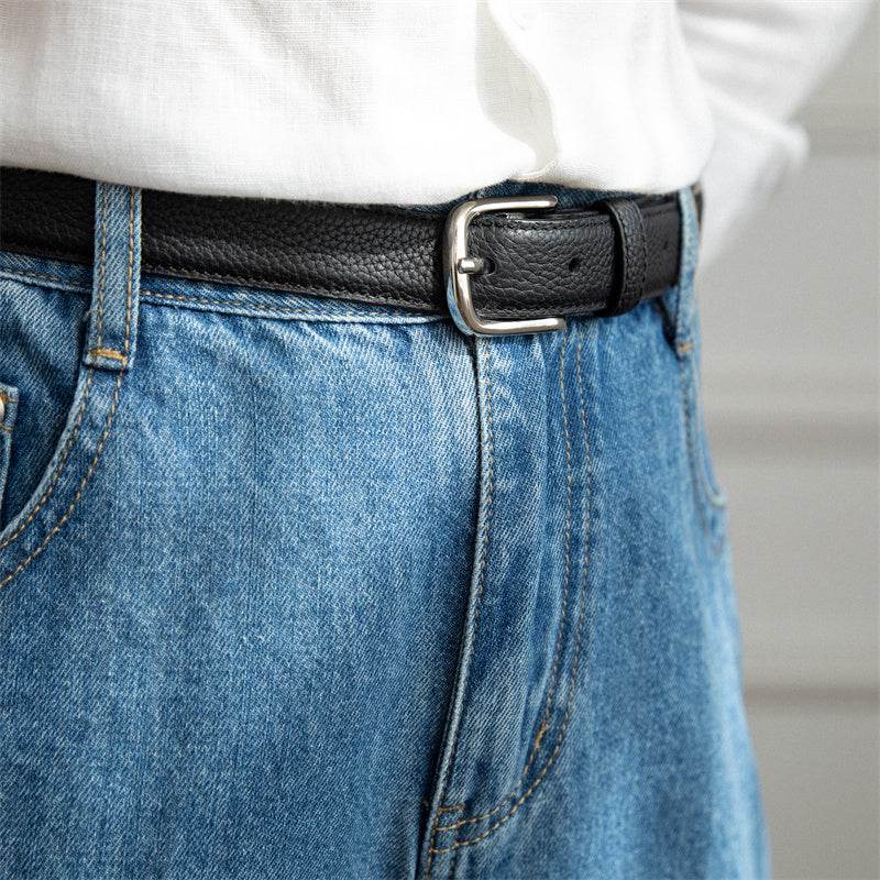 Men's And Women's Belt Lychee Pattern Calfskin - Velora