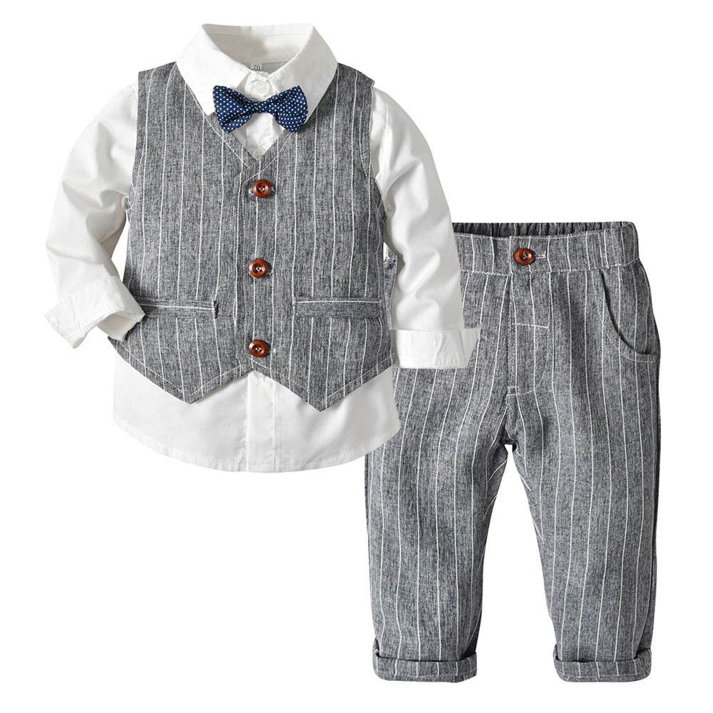 Boys Autumn Clothing Children's Suit Three-piece Set - Velora