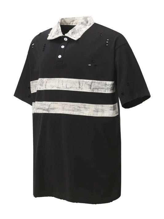 Men's Striped Short Sleeve Polo - Velora