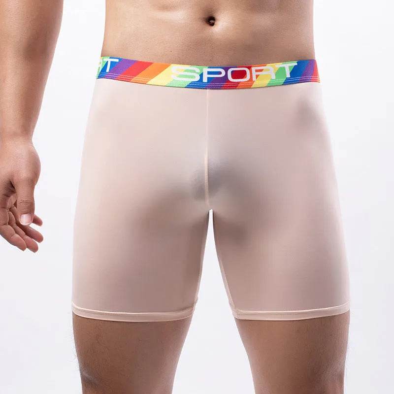 Summer Sports Spandex Plain Boxer Short Underwear for Men - Velora