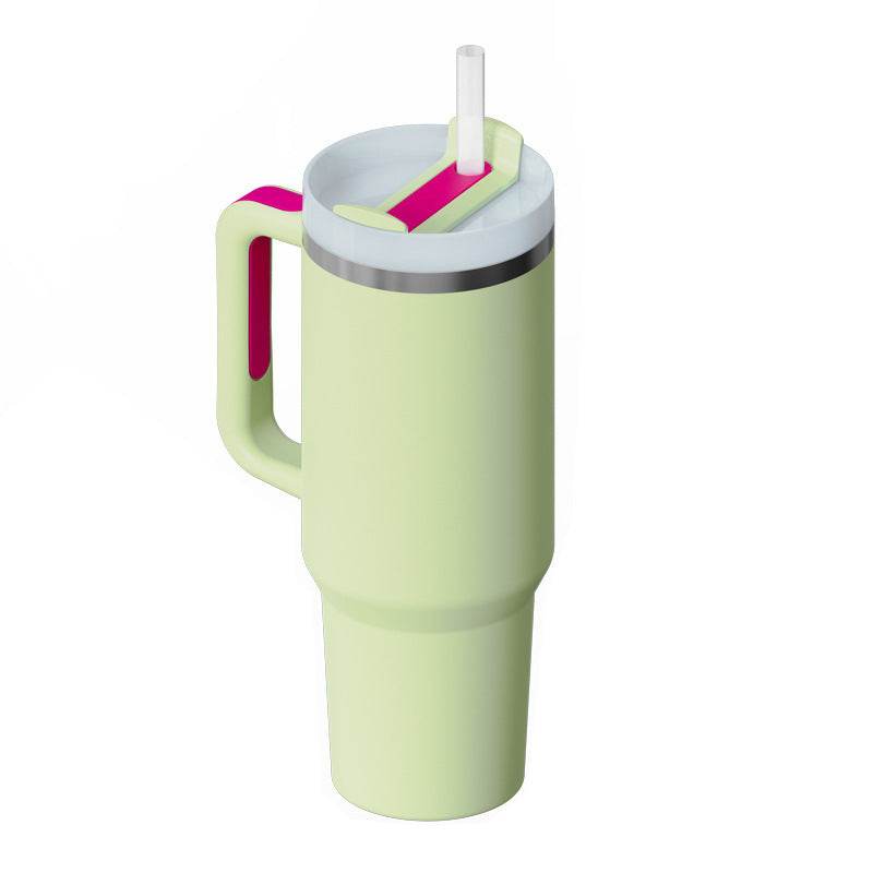 40 Oz Tumbler With Handle Straw Insulated, Stainless Steel Spill Proof Vacuum Coffee Cup Tumbler With Lid Tapered Mug Gifts For Valentine Lover Suitable For Car Gym Office Travel - Velora