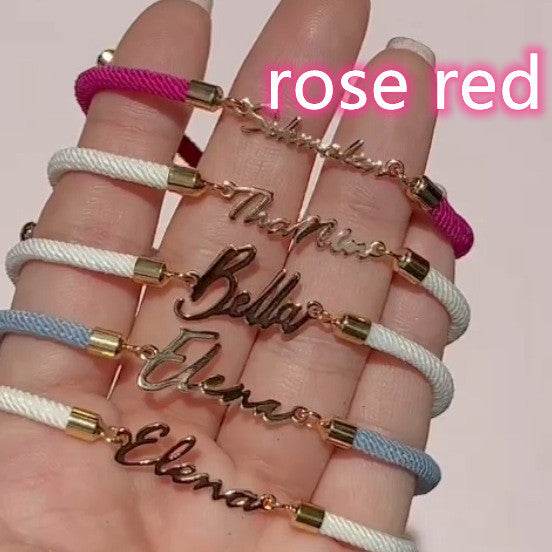 Personalized Colorful Rope Chain Custom Name Bracelet Personalized Adjustable Name Jewelry For Girls - Velora