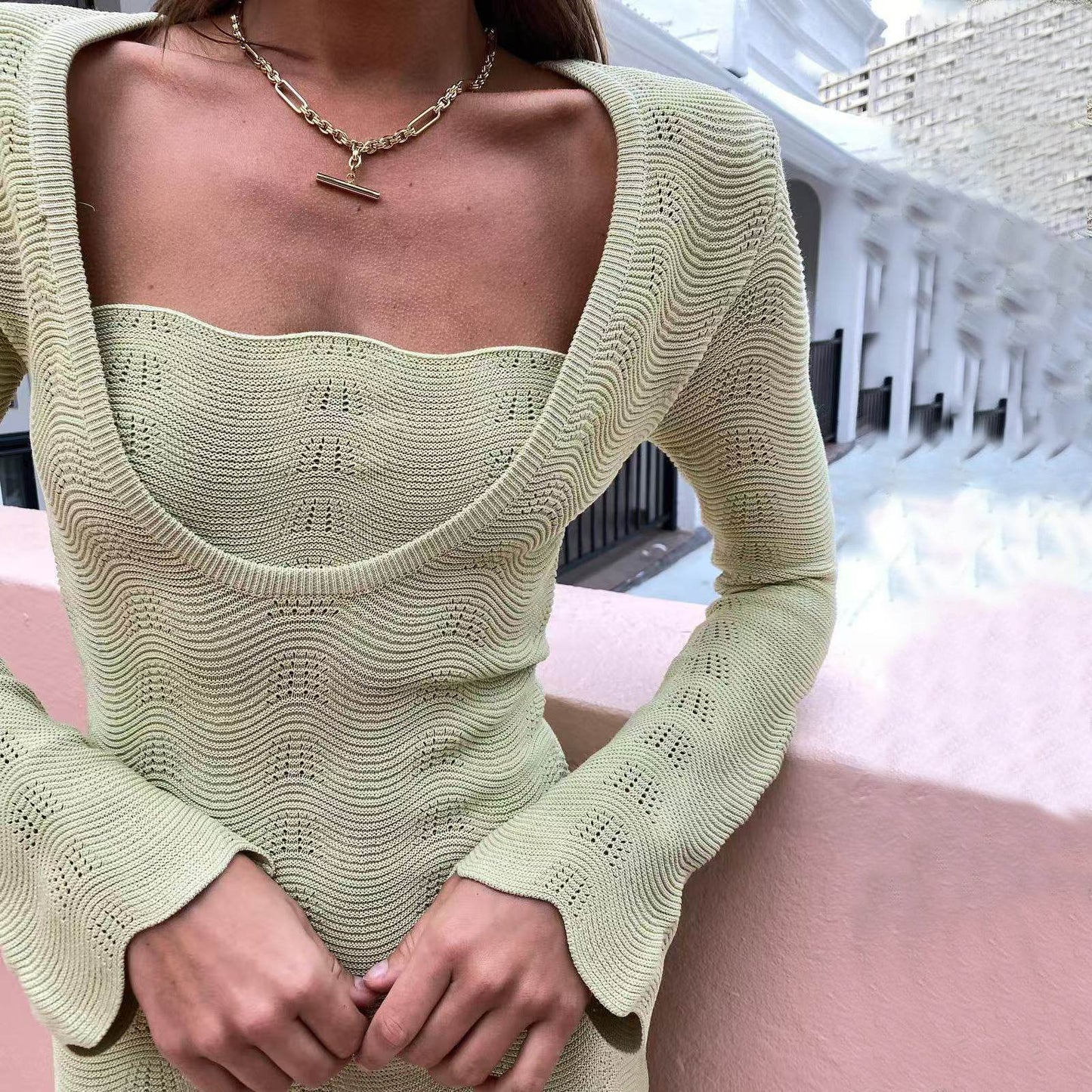 Design Knitted Dress Women's Slim Fit - Velora