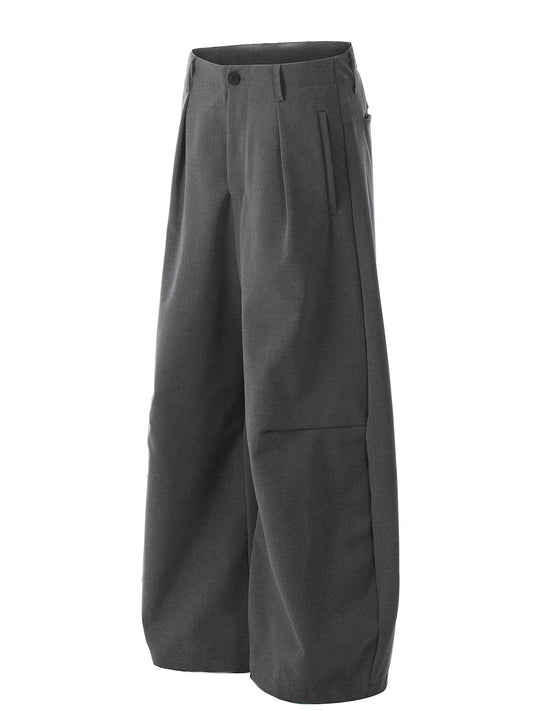 Men's High Waist Pleated Curved Pants - Velora