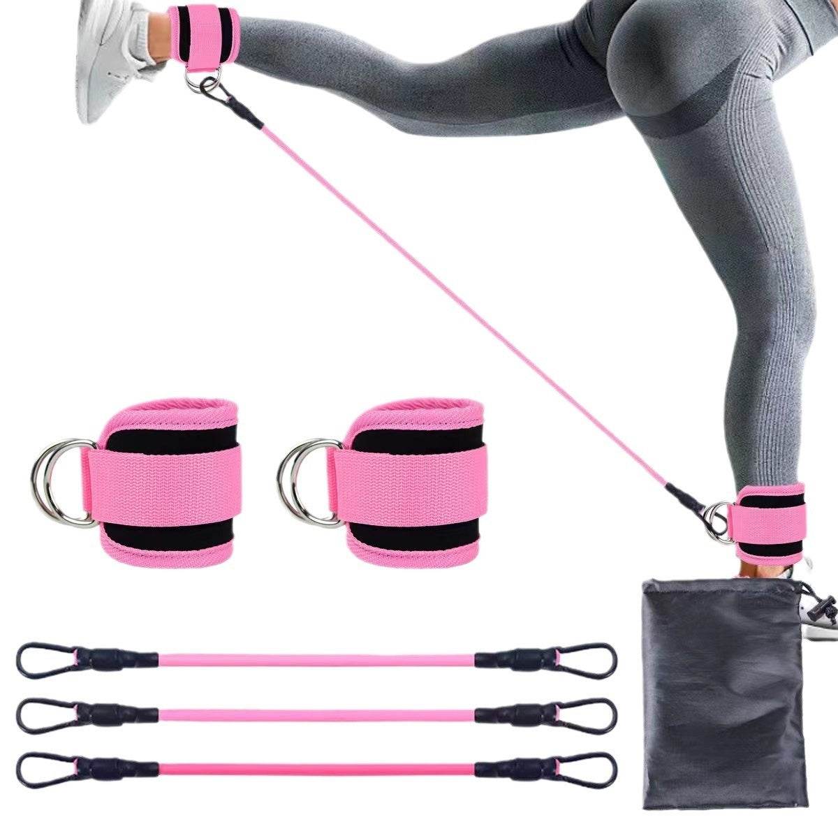 Ankle Strap Resistance Bands Hip Leg Strength Pull Rope Fitness Elastic Training Home Yoga Pilate Crossfit Workout Gym Equipment - Velora
