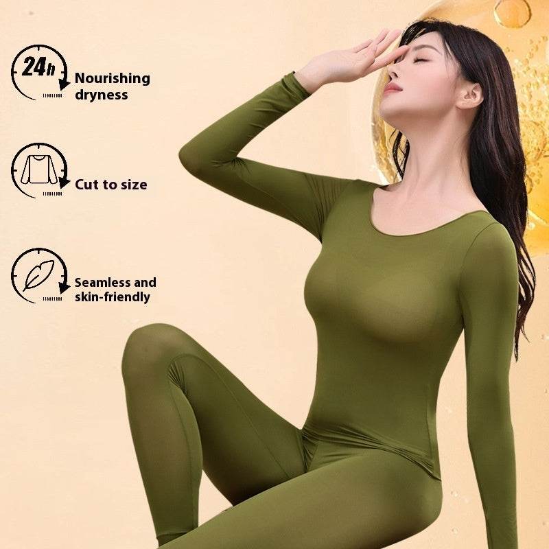 Hyaluronic Acid Moisturizing Warm Long Sleeves Trousers Heating And Warm-keeping Suit Women - Velora