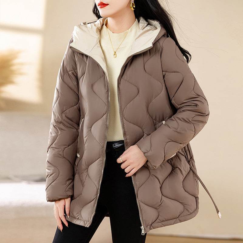 Winter Disposable Cotton-padded Coat For Women Padded Down Jacket Korean Style Mid-length Warm Jacket For Women - Velora