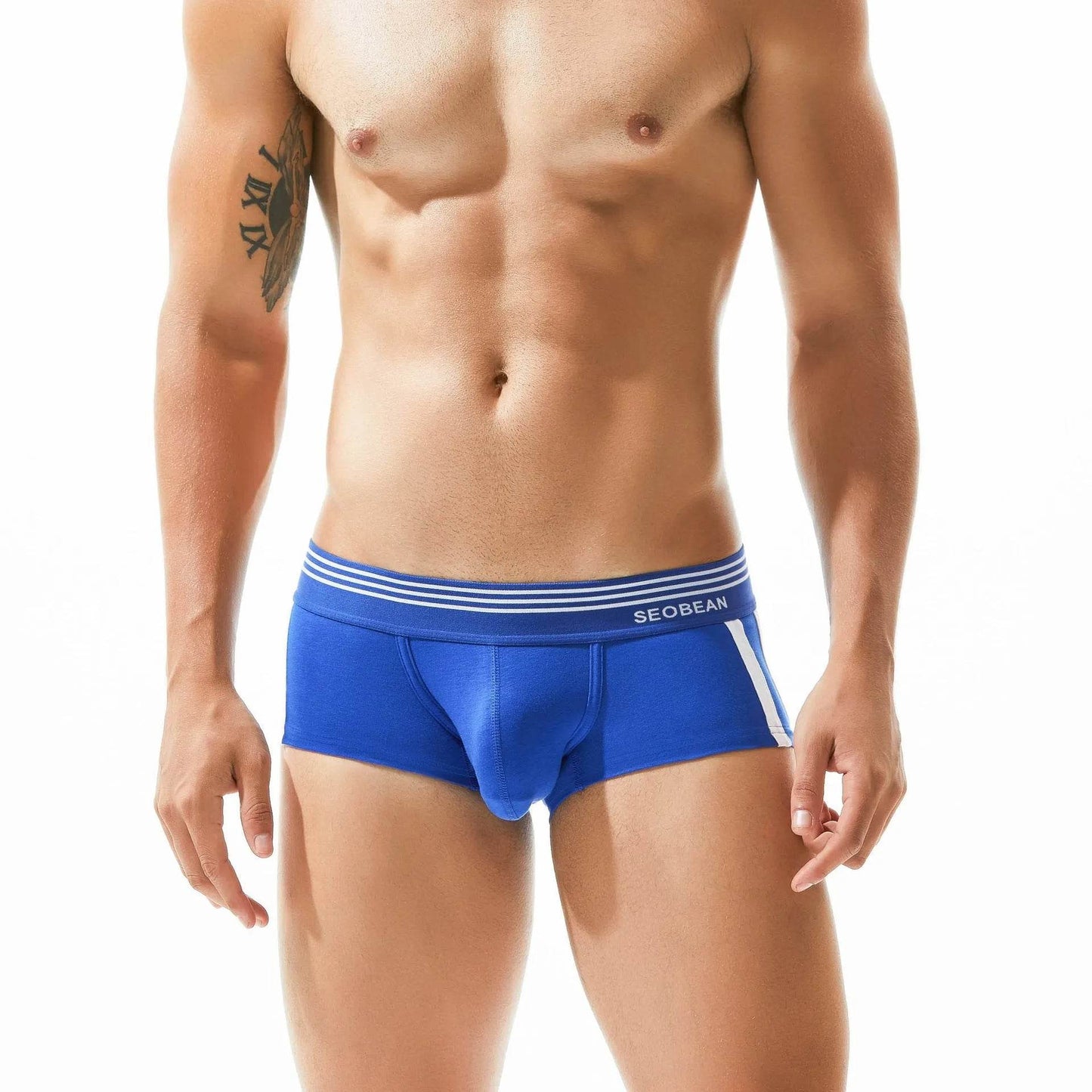 Men's Underwear Low Waist Cotton Seamless Boxer Briefs - Velora