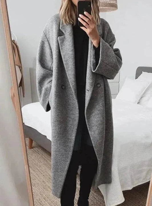 Buy Fall Winter long wool trench coat for women Cashmere trench coat - Velora