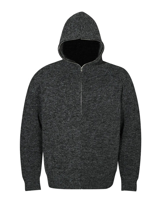 Men's Hooded Zip Up Knit Cardigan - Velora