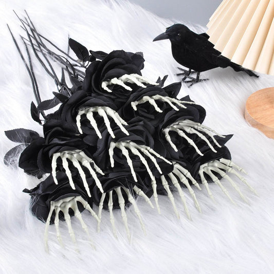 Halloween Skull Hand Rose Horror Decoration Ornaments - Velora