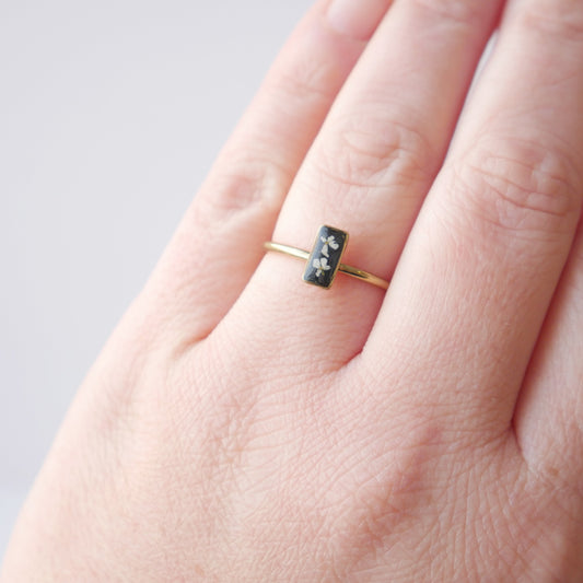 Bague Celeste - mini rectangle (ajustable) - Velora