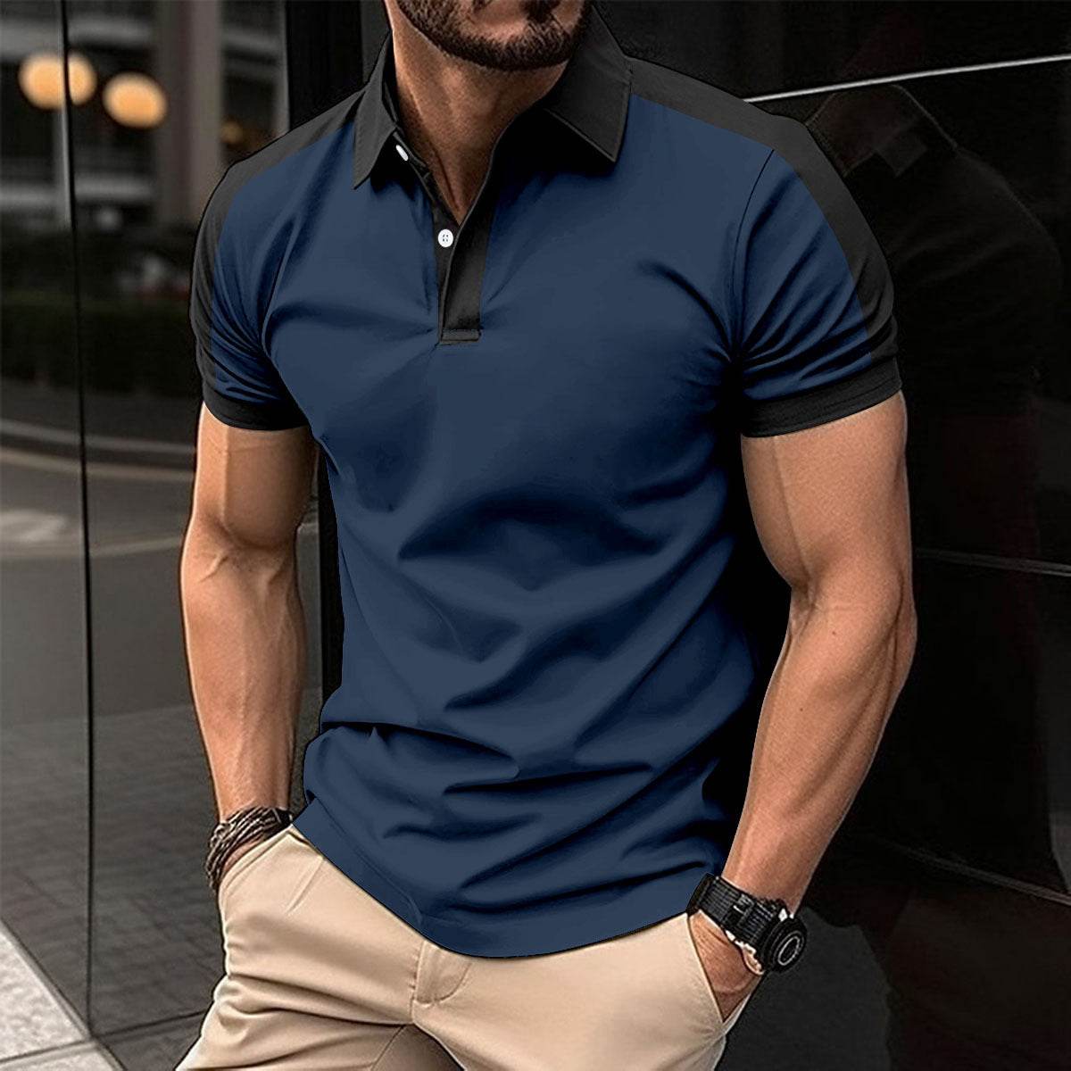 Men's Short Sleeve Business Shirt Summer Casual Polo Shirts - Velora