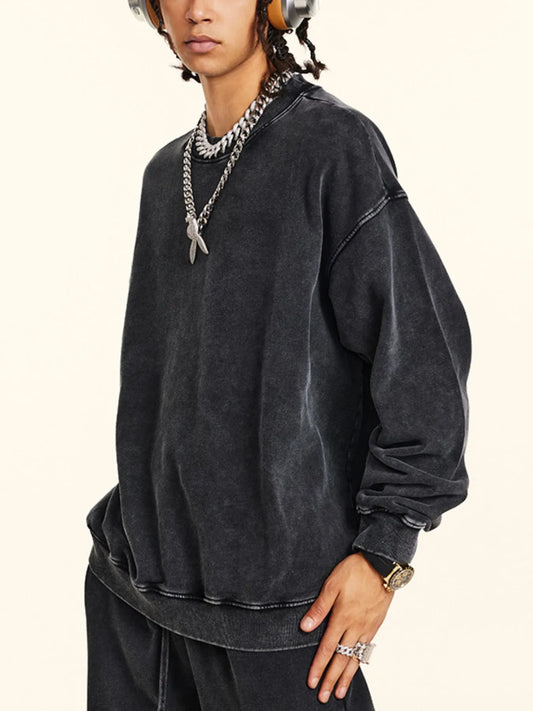 Men's Round Neck Drop Shoulder Sweatshirt - Velora