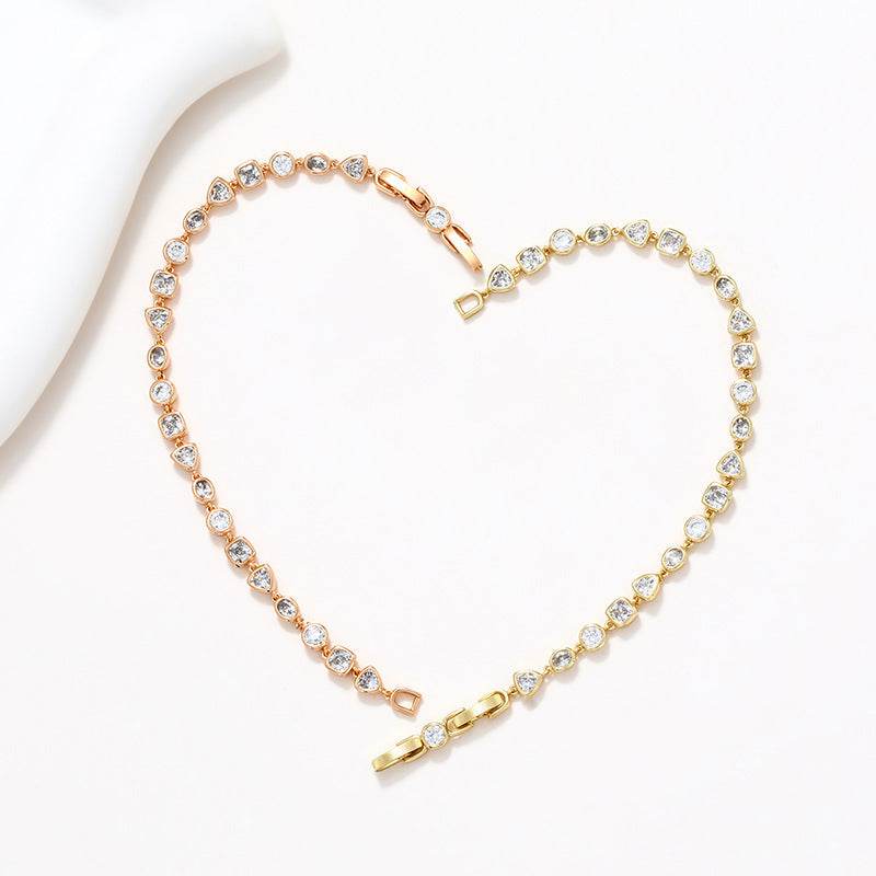 Affordable Luxury Style Korean Fashion Exquisite Full Diamond Geometric Bracelet - Velora