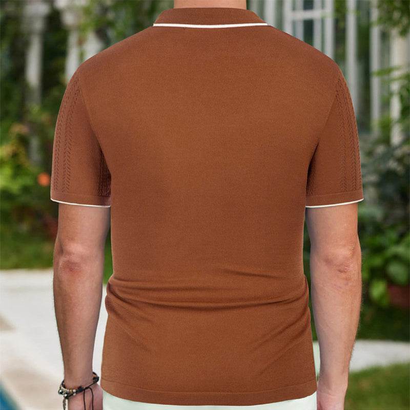 Short-sleeved Polo Shirt Summer Button Lapel Top Fashion Business Men's Clothing - Velora