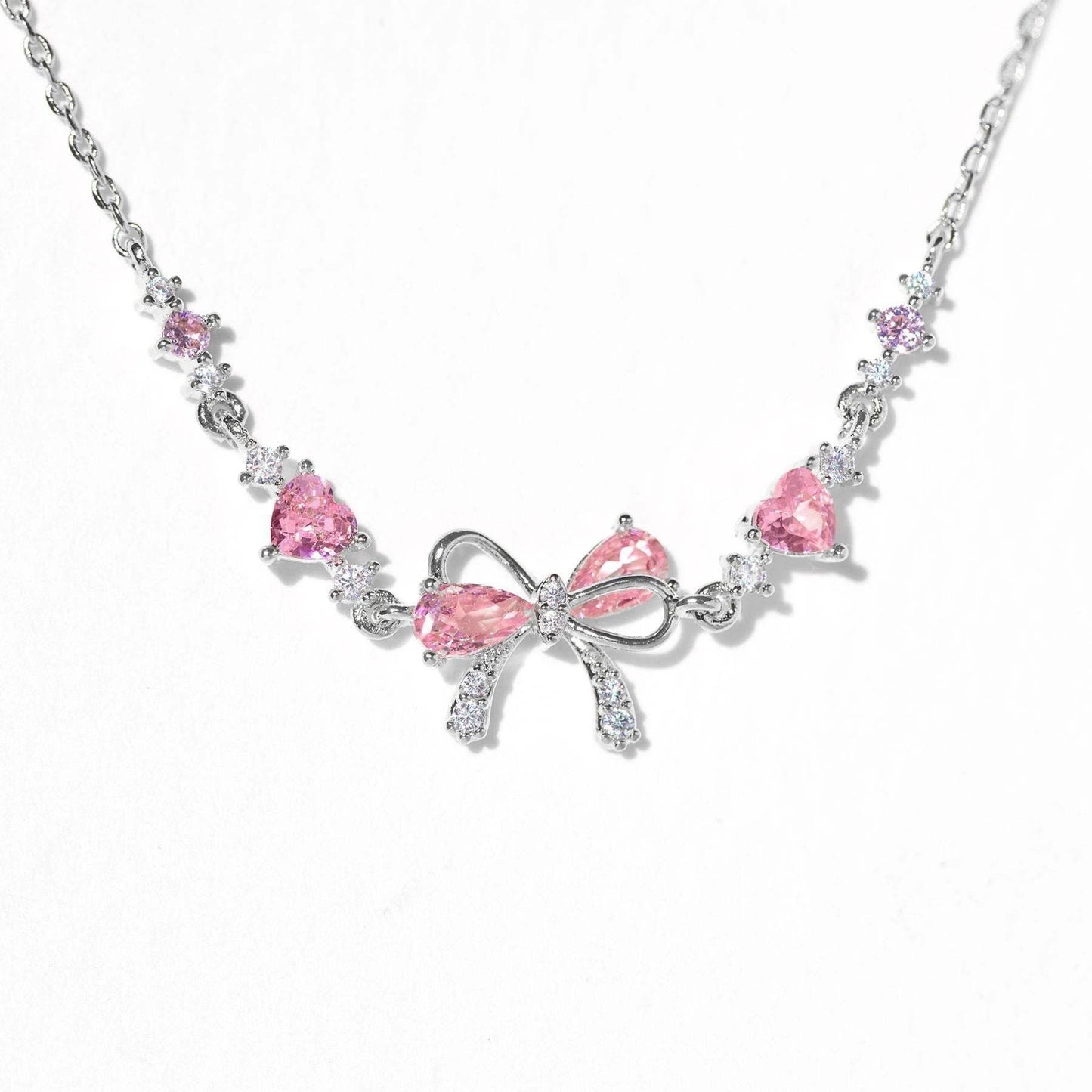 Sweet Bow Heart Rhinestone Bracelet Y2K Ins Fashion Chain Bracelet Valentine's Day - Velora