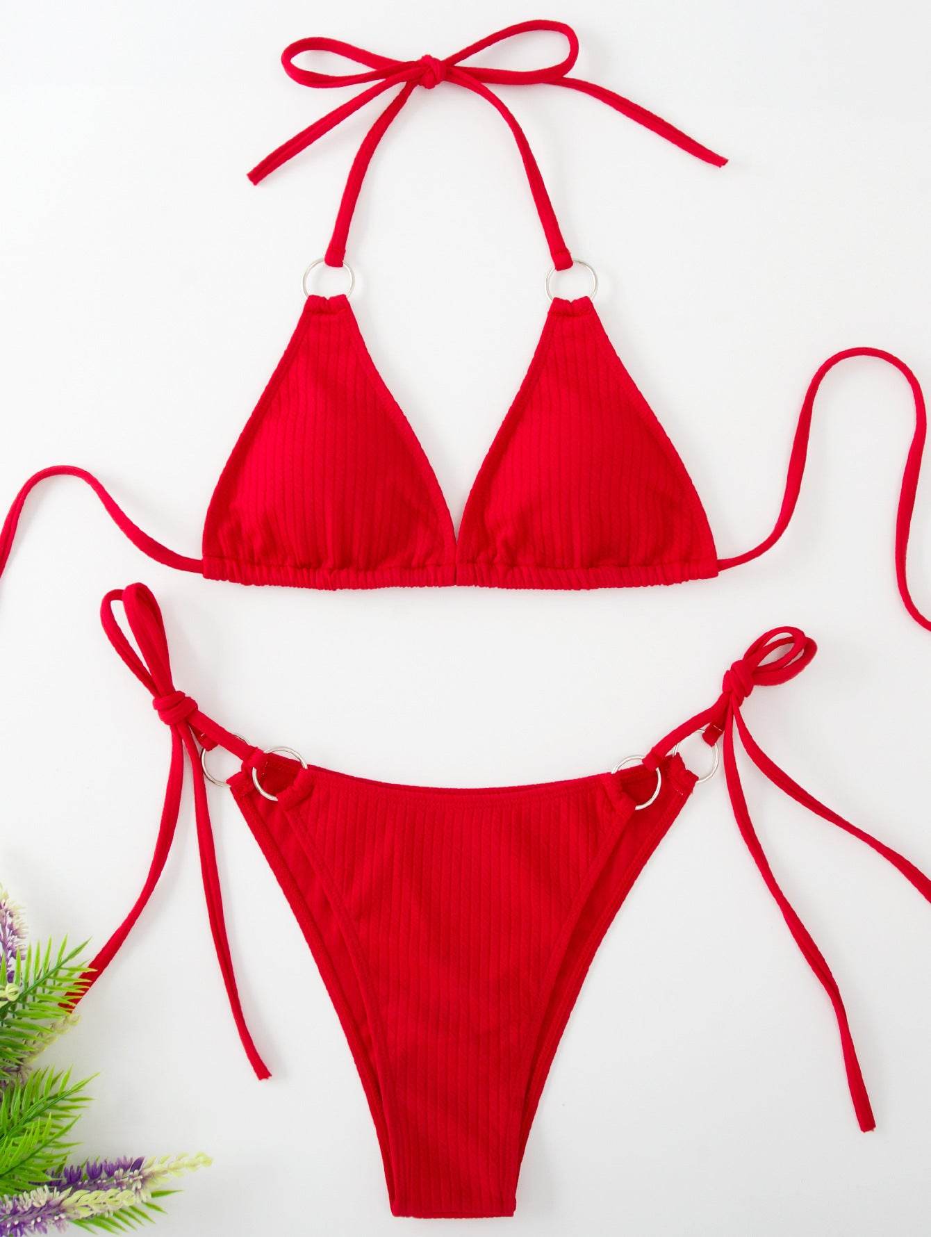 Sexy Bikini Set Summer Side Tie Thong Bandage Style Swimsuit Womens Clothing - Velora
