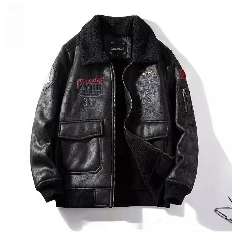 Lambswool Fleece-lined Thickened Suede Fabric Jacket - Velora