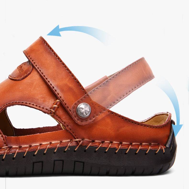 Men's Closed Toe Sandals Summer Adjustable Slides Slippers Fashion Beach Shoes - Velora