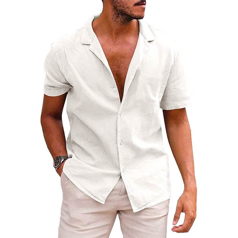 Men's Tops Casual Button Down Shirt Short Sleeve Beach Shirt Summer Mens Clothing - Velora