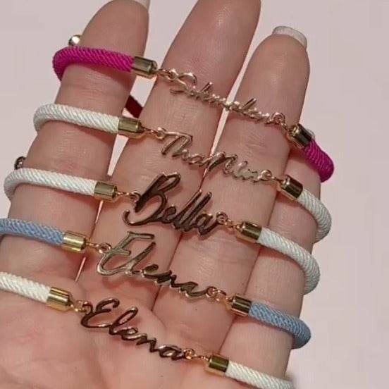 Personalized Colorful Rope Chain Custom Name Bracelet Personalized Adjustable Name Jewelry For Girls - Velora