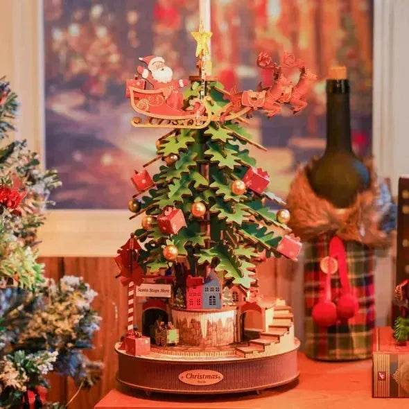 3D Puzzles For Adults, Wooden Music Box Christmas Melody Tree, 3D Model Building Kits, Christmas Birthday Gifts DIY Crafts - Velora