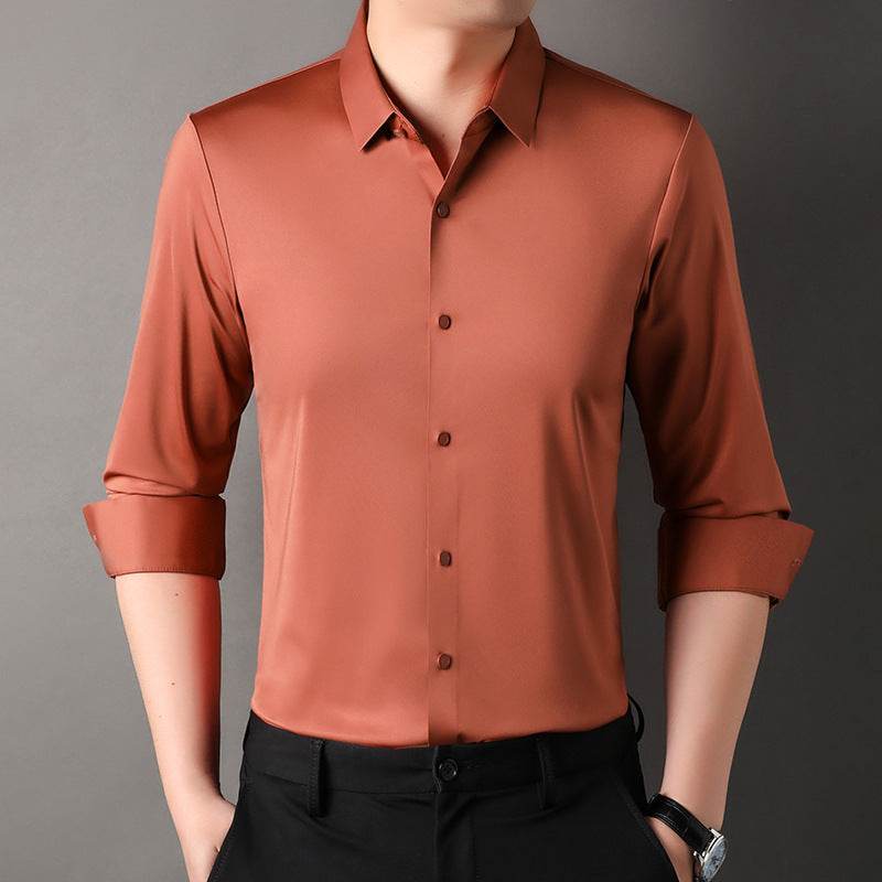 Men's Shirt Leisure Iron-free Micro-elastic Long Sleeve - Velora