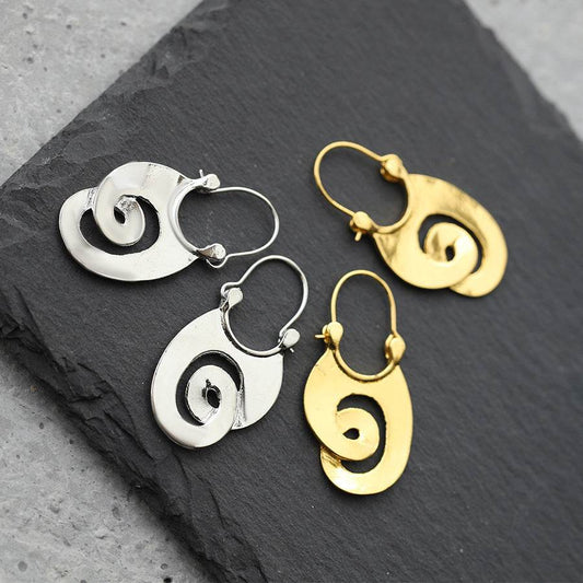 Spiral Design Ear Ring Retro Geometry - Velora