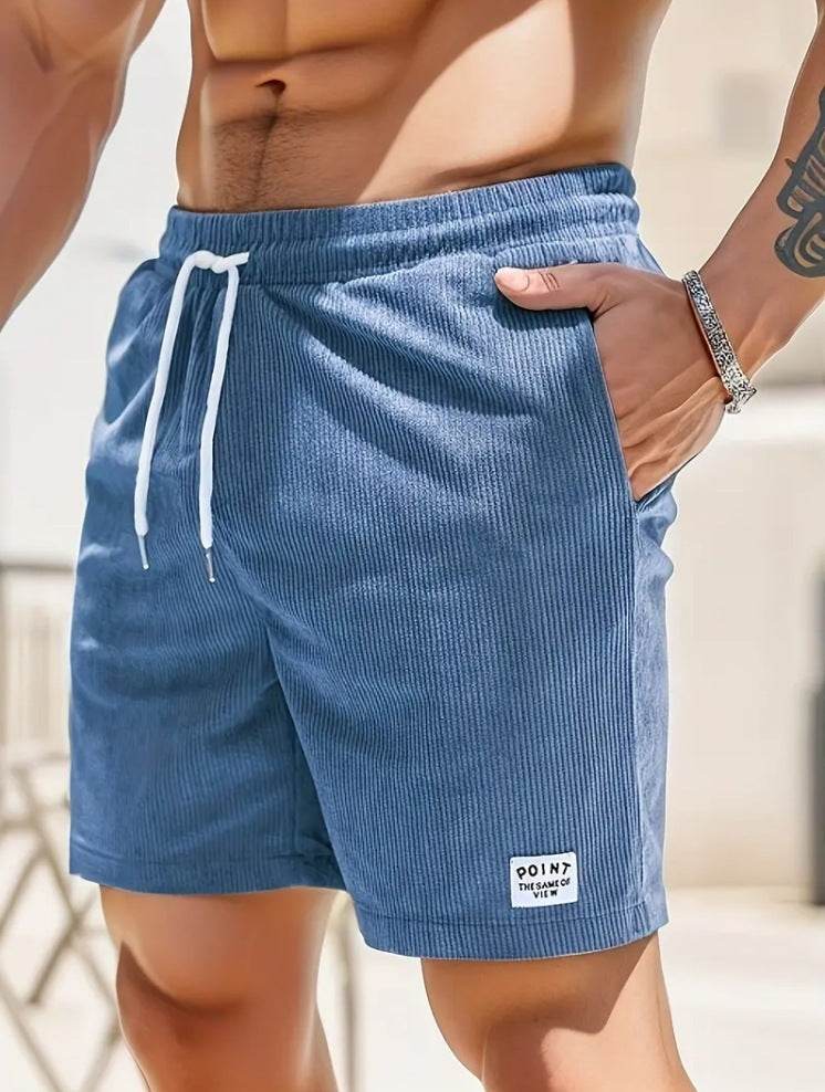 Lace-up Drawstring Shorts Summer Corduroy Sports Short Pants Mens Clothing - Velora