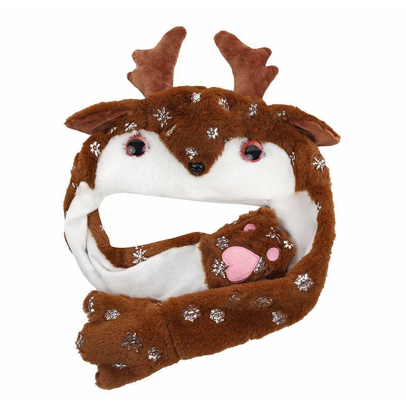 Novel Movable Christmas Hat Winter Cute Santa Claus Snowman Elk Hat - Velora