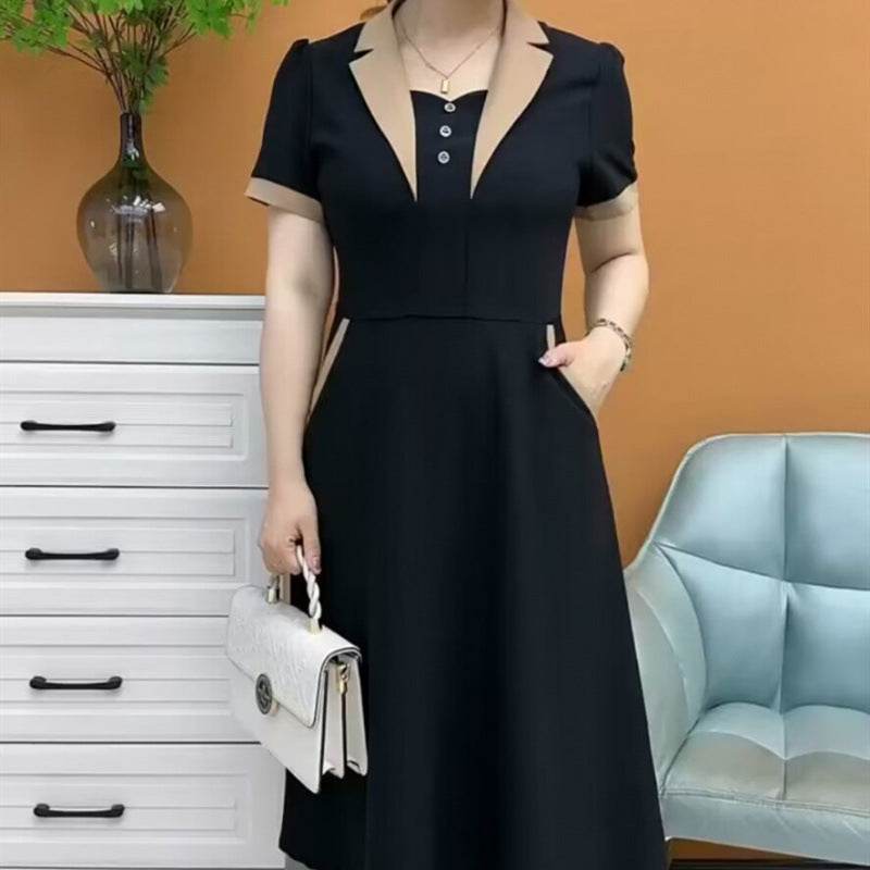 Plus Size Short Sleeve Mid-length Dress - Velora