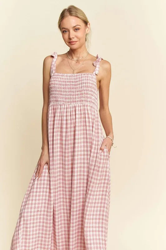 Davi & Dani Smocked Sleeveless Maxi Cami Dress - Velora