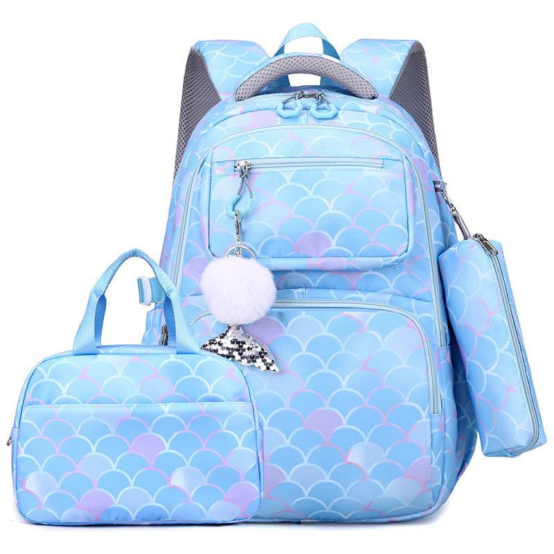 3 in 1 set Primary School Girls Backpack Lunch Bag and Pencil Pouch - Velora