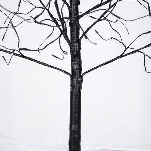3 Pac Halloween Spooky Tree With Purple Lights, 4FT 5FT And 6FT, Lighted Black Tree For Halloween Decoration - Velora