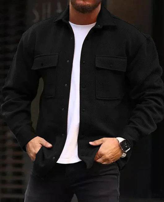Coat Men Polo Collar Top Men Fashion Work Clothes - Velora