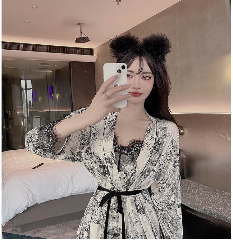 Home Wear Vintage Style Robe Three Sets - Velora