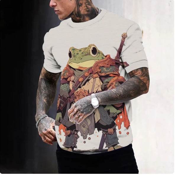 3D Printed Ukiyo-e T-shirt Men's Round Neck Short Sleeve - Velora