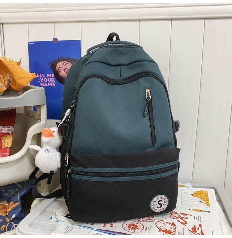 Retro Contrast Color Casual Backpack For Women - Velora