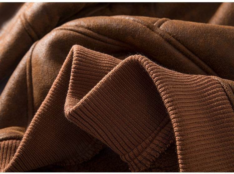 Lambswool Fleece-lined Thickened Suede Fabric Jacket - Velora