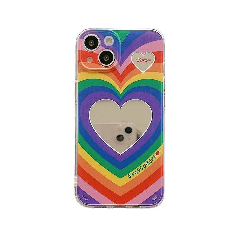 Rainbow Love Mirror Silicone Phone Case - Velora