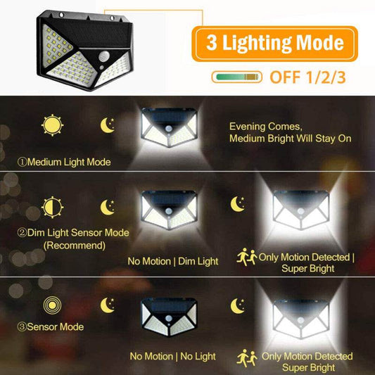 100LED solar wall LED light Outdoor, Corridor, Garden, Courtyard Lightning - Velora