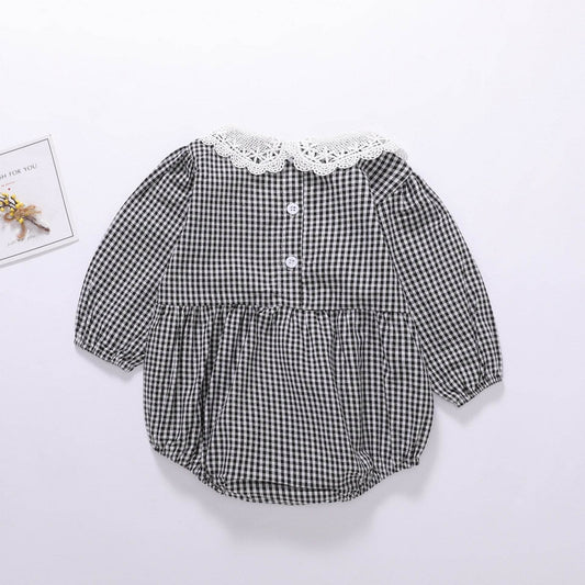 Plaid baby long sleeve Romper - Velora