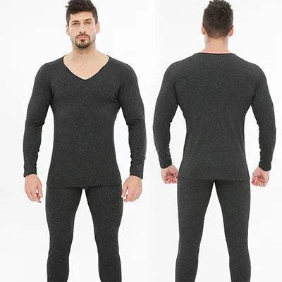 Winter Men's Sleepwear Loungewear Cashmere Long John set - Velora