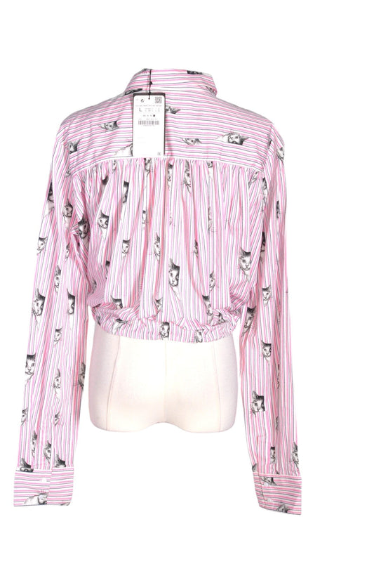 ZARA Women Crop Tops Regular fit in Pink - L - Velora