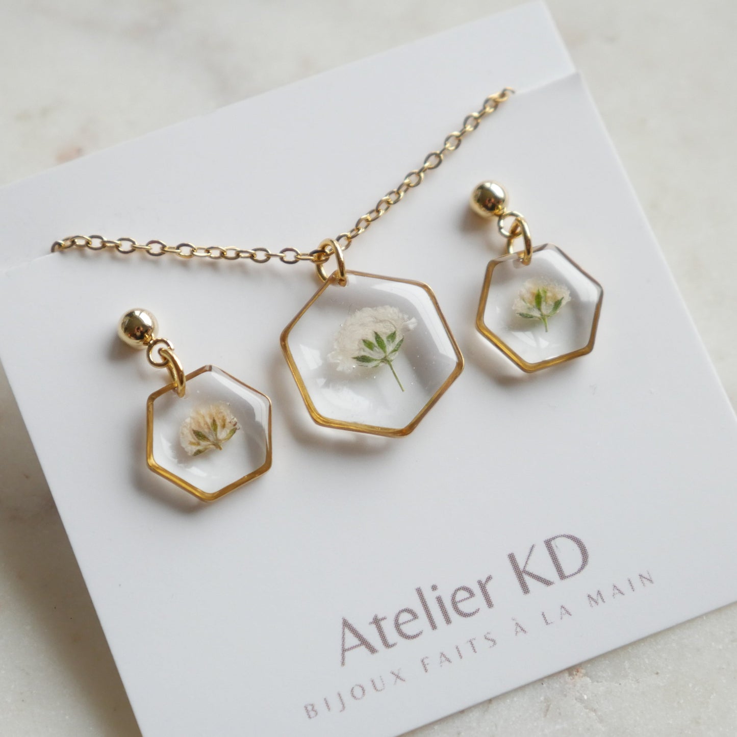 Parure Gigi blanc - hexa (moyen) - Velora